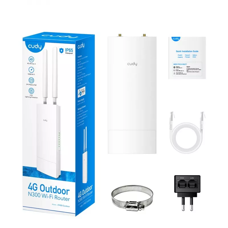Router bezprzewodowy Cudy LT400 Fast Ethernet Single-band (2,4 GHz) 4G Biały
