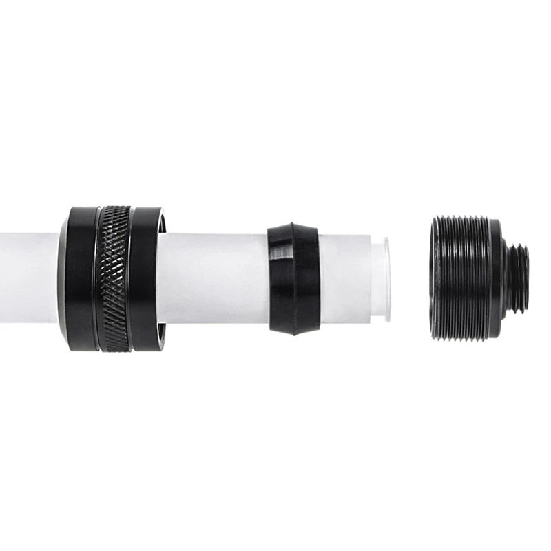 Złączka Alphacool 17471 — mosiężna czarna, Ø22 mm, wysokość 20 mm