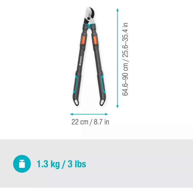 Gardena sekator teleskopowy TeleCut Pro L szary/turkusowy 65 cm - 90 cm (12041-88)