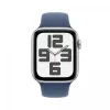 Apple Watch SE GPS 40mm Srebrna Koperta Aluminiowa z Denimowym Paskiem Sportowym