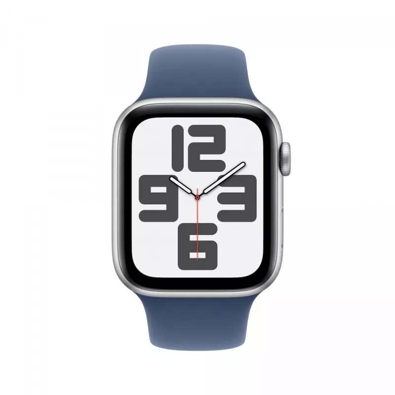 Apple Watch SE GPS 40mm Srebrna Koperta Aluminiowa z Denimowym Paskiem Sportowym