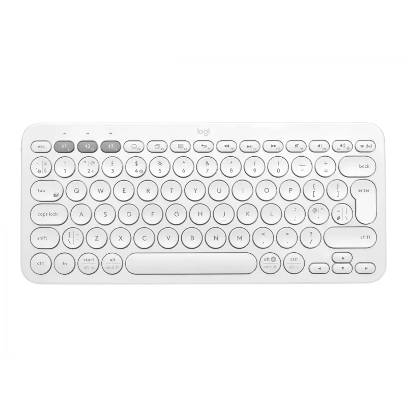 Logitech Multi-Device K380 - Klawiatura - Bezprzewodowa - Bluetooth 3.0 - Niemiecka - Ecru