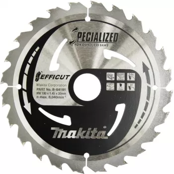 Makita Specialized EFFICUT - tarcza do piły tarczowej - do drewna, metalu - 190 mm - 24 zęby (B-64191)