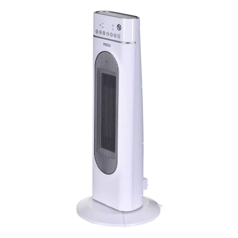 Elektryczny grzejnik ceramiczny NOVEEN PTC3000, 2000 W (min. 1200 W), wyświetlacz LED, timer, pilot, oscylacja, biały
