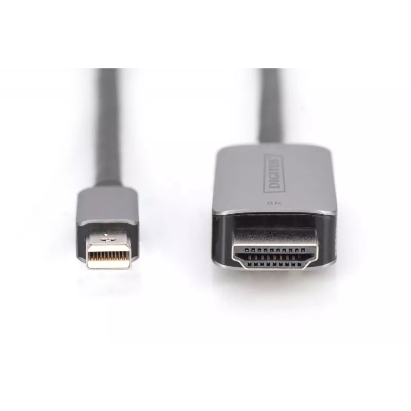 DIGITUS - Kabel adapter - Mini DisplayPort (M) do HDMI (M) - 1,0m - Obsługa 8K 60 Hz - Czarny (DB-340109-010-S)