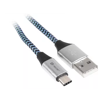 Kabel Tracer TRAKBK46266 USB 2.0 1 m USB C USB A Czarny Niebieski Srebrny