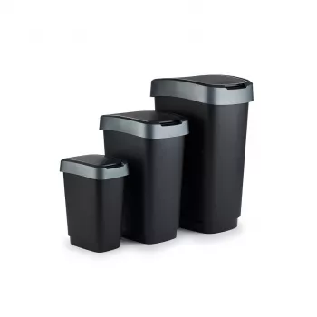 Waste bin Rotho Twist 50 L rectangular polypropylene, 50 L, 602×298×401 mm, Czarny