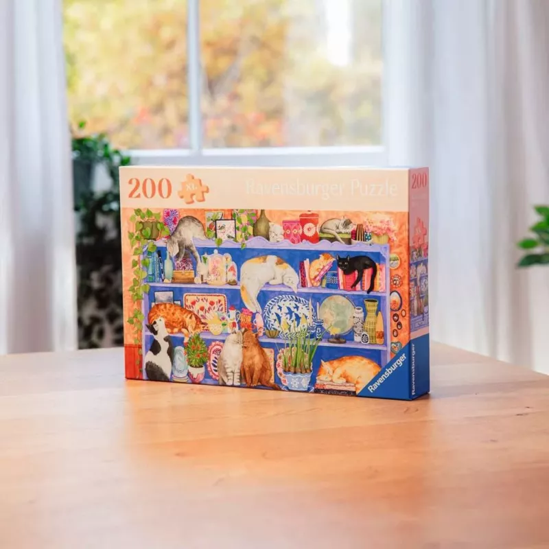 Puzzle Ravensburger Feel Well & Puzzle Koty na półce — 200 elementów