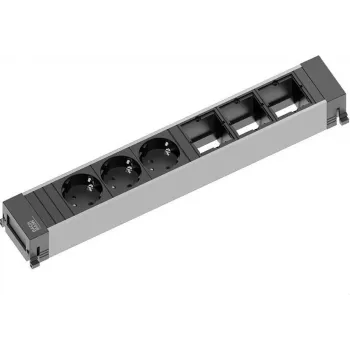 Bachmann POWER FRAME przedłużacz zasilania 0,2 m 3 gniazda AC do użytku wewnętrznego Czarny Szary
