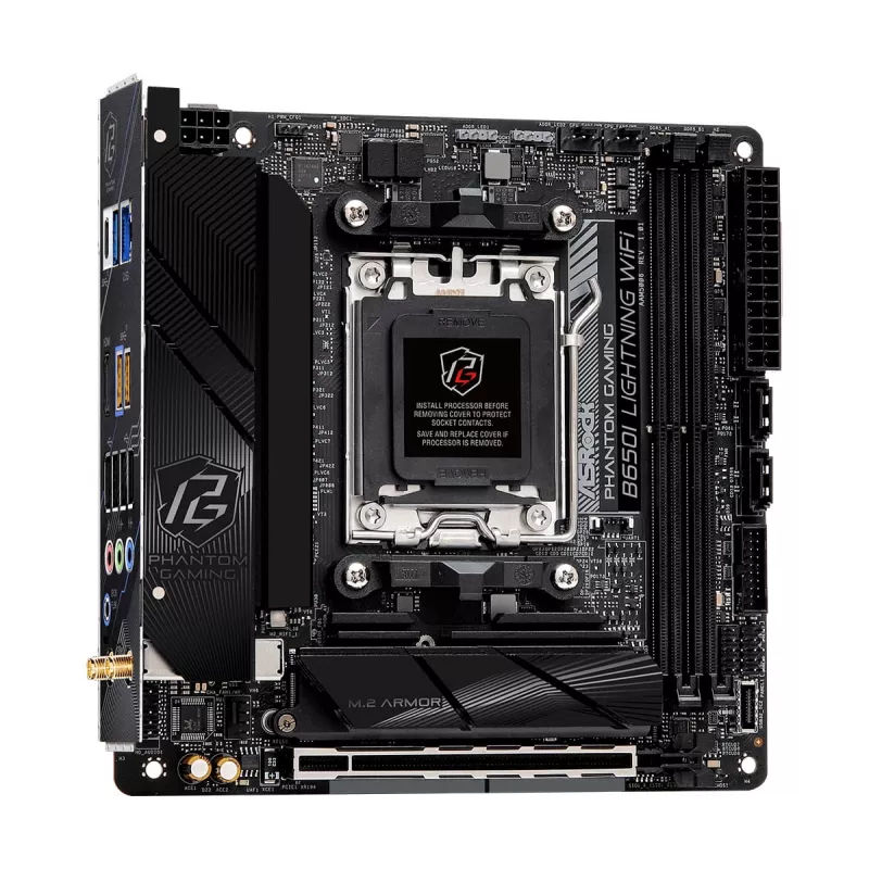 Płyta główna Mini-ITX ASRock B650I Lightning WiFi — AMD B650, Socket AM5, DDR5, 2 DIMM (max 96 GB), Wi‑Fi 6E, 2.5Gb LAN