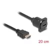 DeLOCK kabel z wtykiem HDMI z męskim i żeńskim złączem D-Type czarny 20 cm