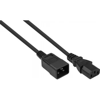 kabelmeister IEC Power Extension kabel IEC Appliance-Plug C20 do IEC Appliance-Socket C13, czarny, 1,00mm², 3m