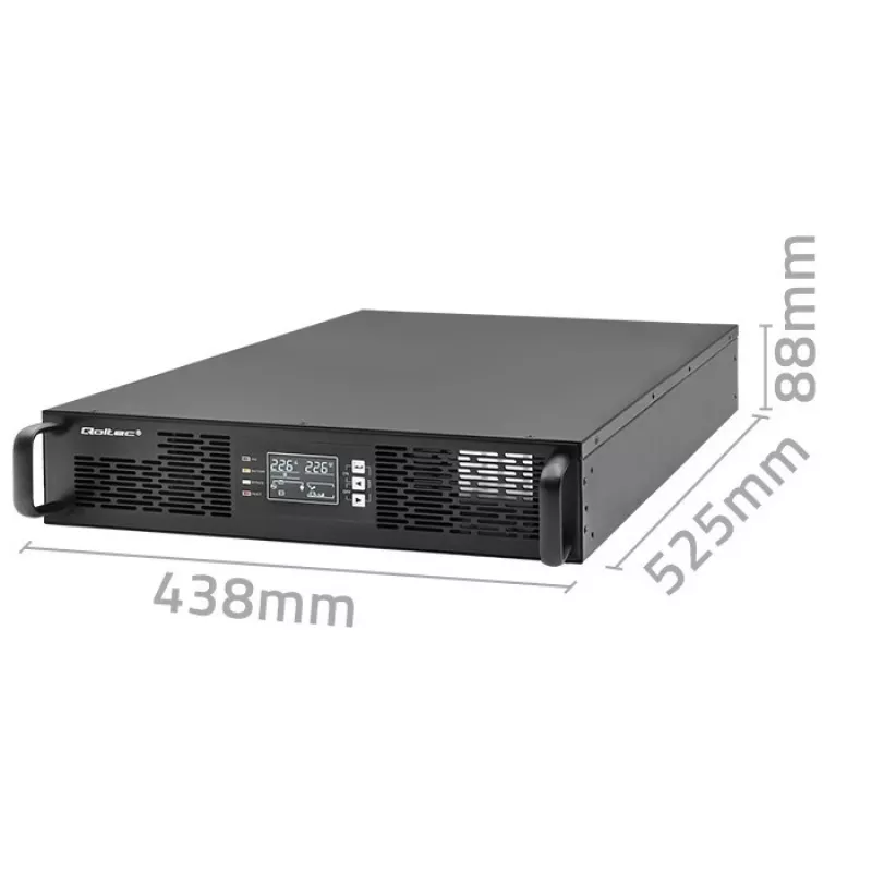 Qoltec 52285 zasilacz awaryjny (UPS) z podwójną konwersją (Online) 1 kVA 1000 W 2 gniazda wyjściowe