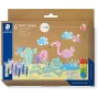 Zestaw farb pastelowych Staedtler 8816P C6 — 6-częściowe farby pastelowe w kolorach niebieskim, miętowym, pomarańczowym, różowym, fioletowym i żółtym
