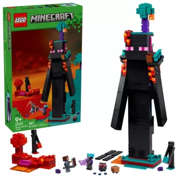 Zabawka konstrukcyjna LEGO Minecraft zestaw 21279 Wieża Endermana, 867 elementów, 2 minifigurki, wysokość 450 mm