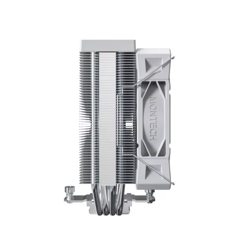 Chłodzenie powietrzne CPU Montech NX400, wentylatory 120 mm, białe, wymiary 156×74×120 mm, TDP 270 W
