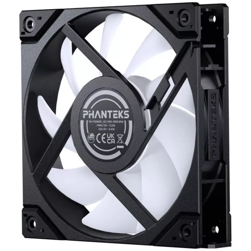Wentylator obudowy PHANTEKS M25 Gen2 PWM D-RGB 120 mm, czarny, 3-pin