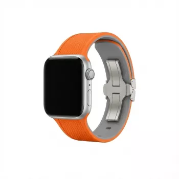 Pasek do zegarka GUAN Premium Plus do Apple Watch 38/40/41/42 mm — pomarańczowo-szary