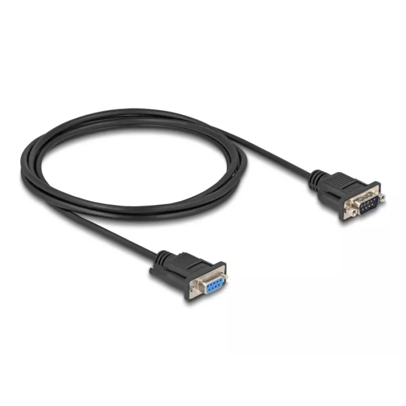 DeLOCK kabel szeregowy RS-232 D-Sub9 męski na żeński 2 m czarny