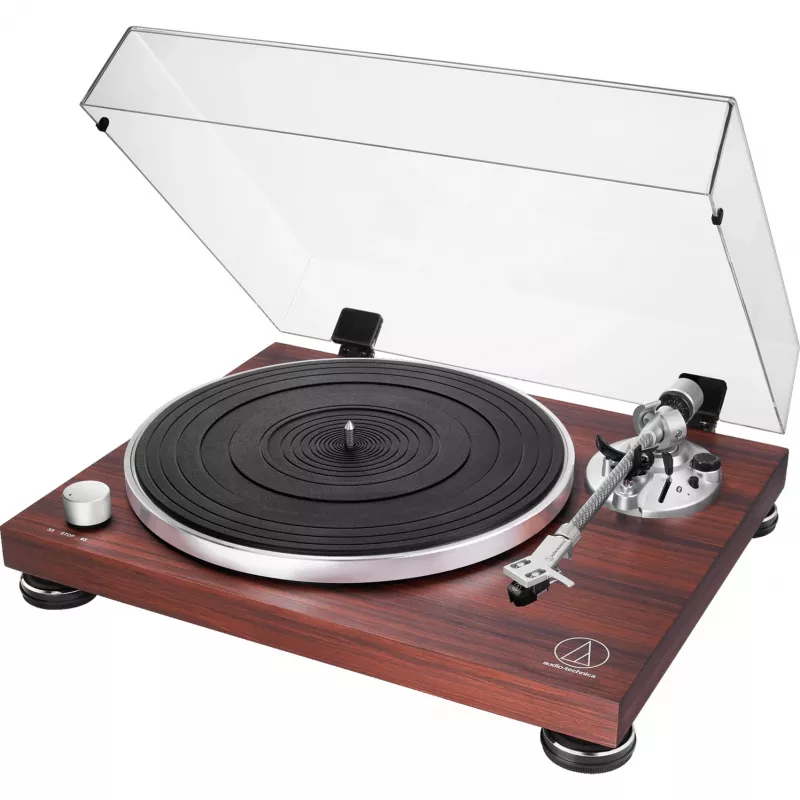 Gramofon audio z napędem paskowym Audio-Technica AT-LPW50BTRW Brązowy Manualny