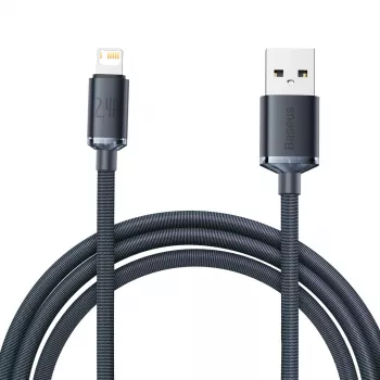 Kabel Baseus Crystal Shine USB do Lightning, 2,4A, 2m (czarny)