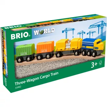 Pociąg towarowy BRIO trzywagonowy