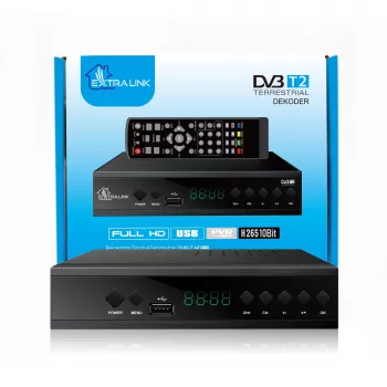 Extralink Home Tuner DVB-T2 dekoder telewizji cyfrowej H.265 HEVC FULL HD USB HDMI + pilot zdalnego sterowania