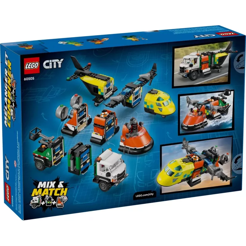 LEGO CITY 60505 Samolot, Samochód Serwisowy i Poduszkowiec Rem