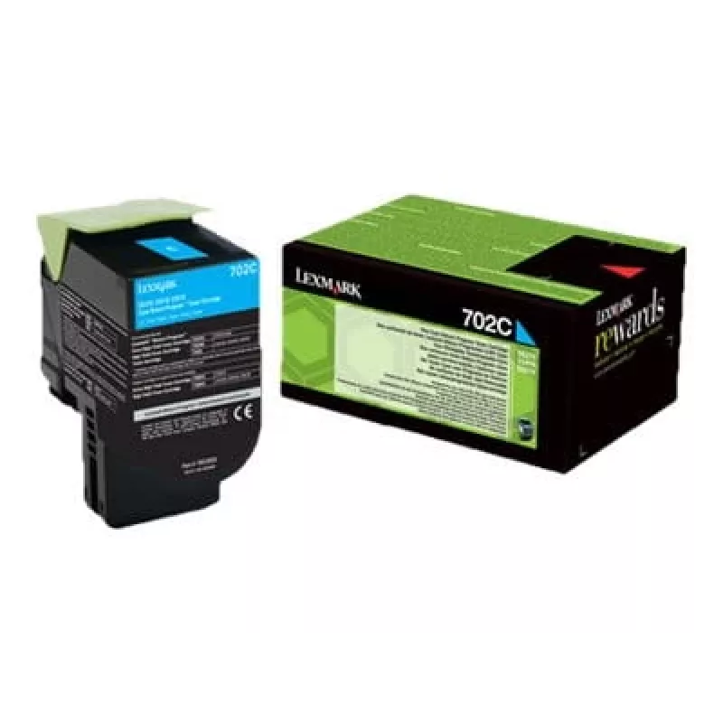 Lexmark 702C R kaseta z tonerem 1 szt. Oryginalny cyjan