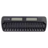 Ładowarka do akumulatorów everActive NC-1600 — uniwersalna ładowarka DC dla Li-Ion, obsługuje 16 ogniw, kompatybilne rozmiary AA/AAA/C, czarna, AC 100–240V 50–60Hz