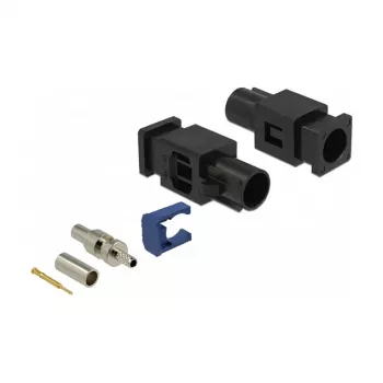 Złącze koncentryczne DELOCK 89755 — FAKRA A męskie, pozłacane styki, 9.4×25.6×7.4 mm