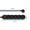Przedłużacz elektryczny ESPERANZA ELK215K – kabel 3 m, 5 gniazd AC typu E, do użytku wewnętrznego, czarny