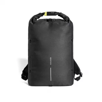 Plecak XDDESIGN Urban Lite Czarny — 21 l (z możliwością rozszerzenia do 27 l), przegroda na laptopa 15,6 cala, hydrofobowy, pasek do wózka