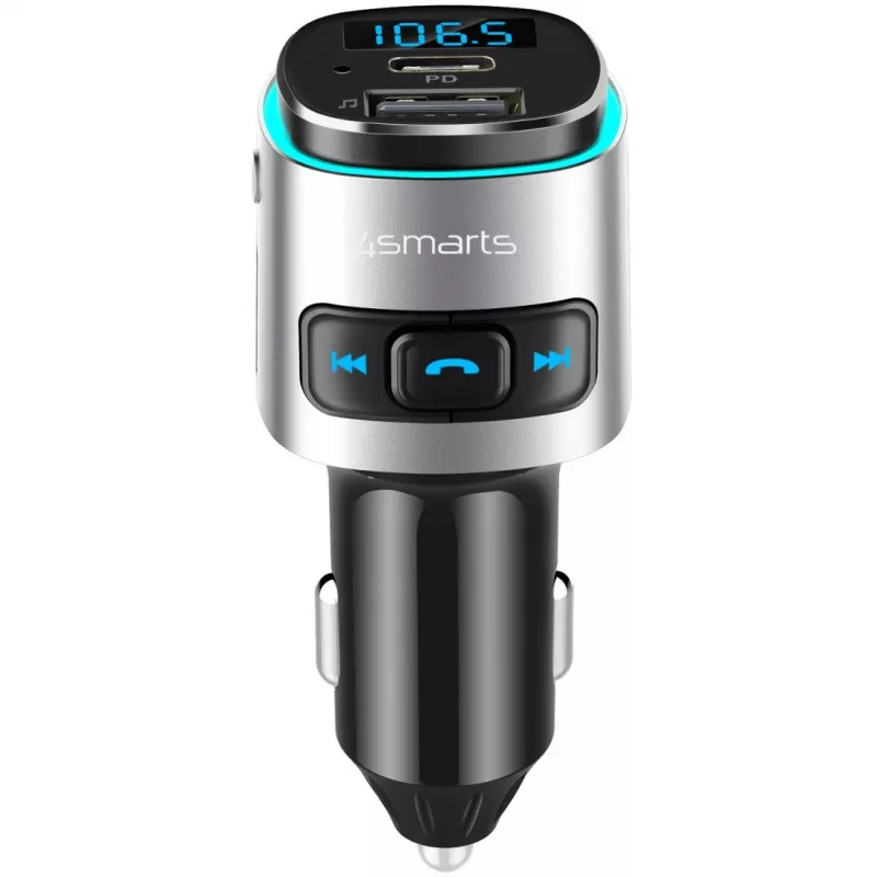 Nadajnik FM 4smarts 456201 Gniazdo zapalniczki Czarny Srebrny AM FM Bluetooth