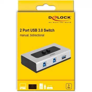 DeLOCK 87667 USB 3.0 2-portowy dwukierunkowy przełącznik współdzielenia