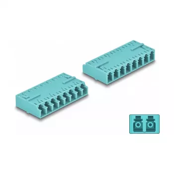 DeLOCK Optical Fiber Coupler HD LC Octuplex female to LC Octuplex female aqua
