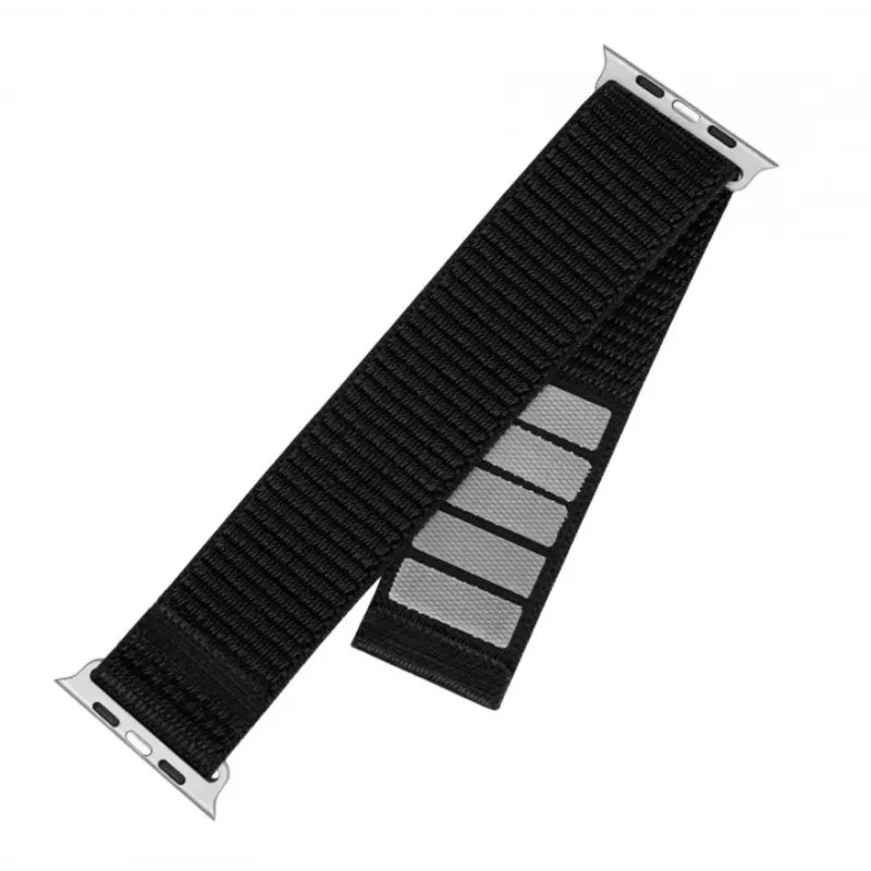 Zamienny pasek nylonowy FIXED Sporty Strap Fixed FIXNST2-1029-BK do Apple Watch Ultra 49 mm, czarny, długość 160–210 mm