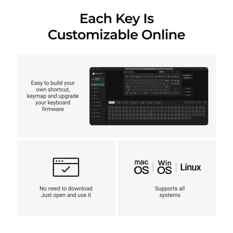 Klawiatura mechaniczna Keychron V3 Ultra 8K — przewodowa i Bluetooth, QWERTY, RGB, czarna