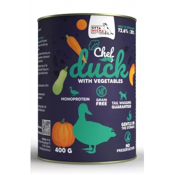 SYTA MICHA Chef Kaczka z warzywami - mokra karma dla psa - 400g