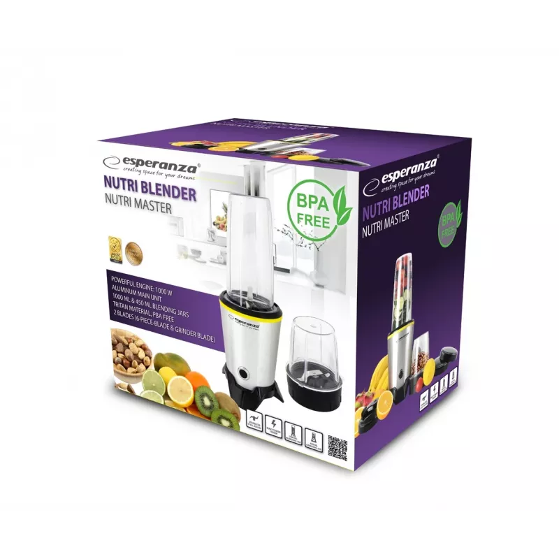 Blender Esperanza EKM028 Blender stołowy 1000 W Czarny, stal nierdzewna