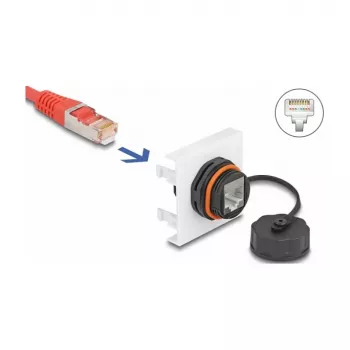 DeLOCK Easy 45 Moduł sieciowy RJ45 Cat.6A 45x45mm 1000 Mbit/s Czarny
