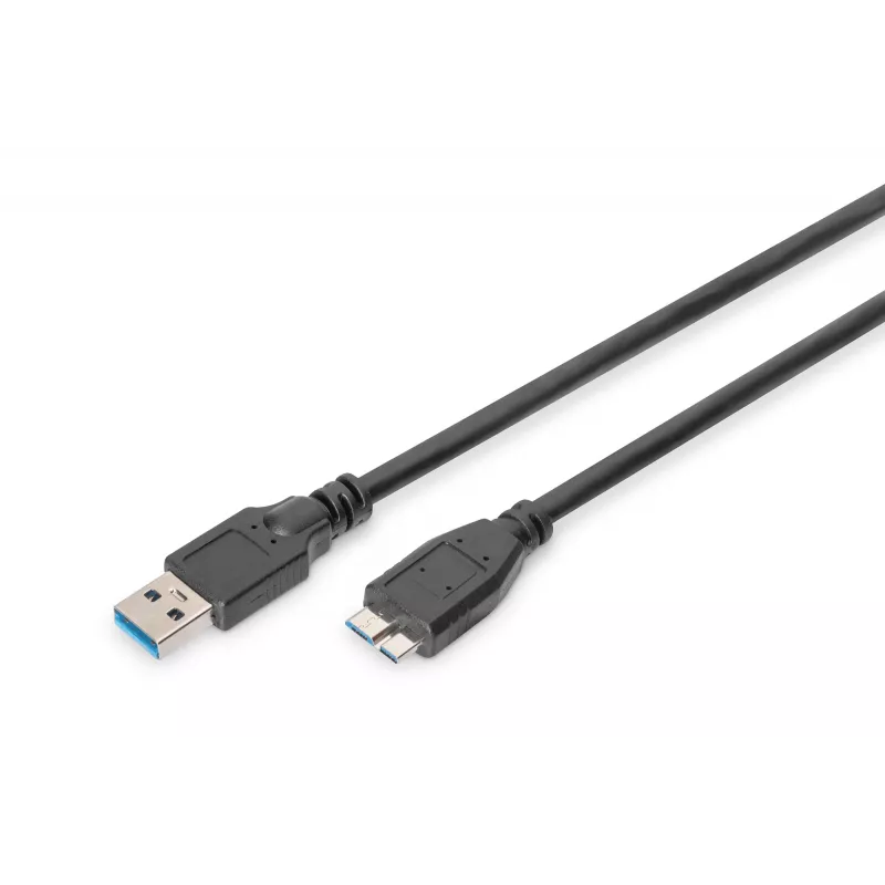 Kabel ASSMANN SuperSpeed USB 3.0, wtyk USB A – wtyk micro USB B, Cu AWG 28, podwójnie ekranowany, dł. 1,0 m (AK-300116-010-S)