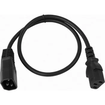 Przedłużacz zasilający Omnitronic 30235103, 3-żyłowy 0,75 mm², 0,6 m, czarny