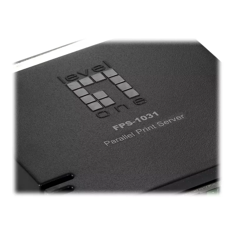 LevelOne Równoległy serwer wydruku, Czarny, Zielony, Aktywność, Połączenie, Zasilanie, Status, Tajwan, Ethernet LAN, IEEE 802.3, IEEE 802.3u, 10,100 Mbit/s