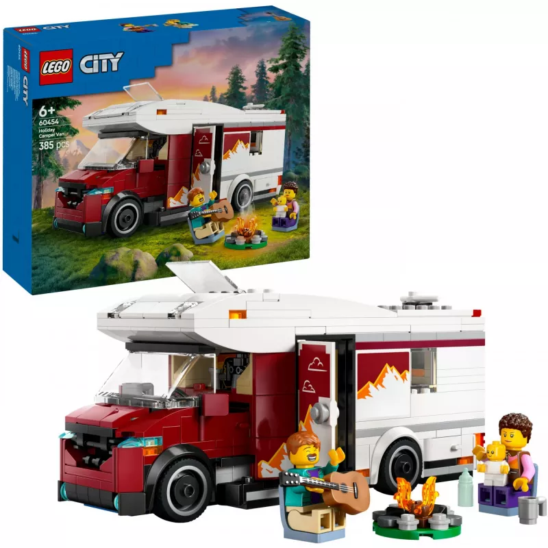 Zestaw konstrukcyjny LEGO City Przyczepa Kempingowa Przygód 60454, 385 elementów, wysokość 80 mm, dla dzieci od 6 lat