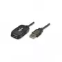 Manhattan Przedłużacz USB-A do USB-A, 10 m, Męski na Żeński, Aktywny, 480 Mbps (USB 2.0), Łączalny szeregowo, Wbudowany wzmacniacz, Hi-Speed USB, Czarny, Trzyletnia gwarancja, Odpowiednik USB2AAEXT10M