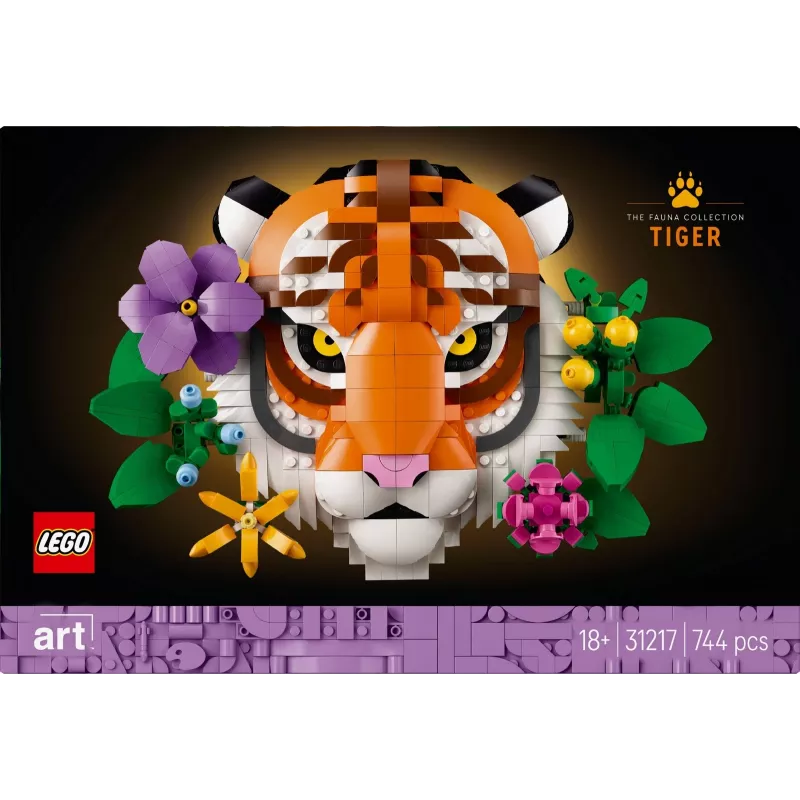 Zabawka konstrukcyjna LEGO Art Fauna Collection Zestaw Tygrys 31217 - model tygrysa do zbudowania