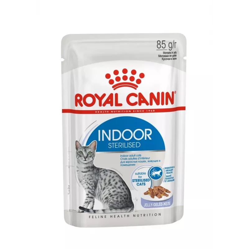 Mokra karma dla kota Royal Canin Indoor Sterilized saszetka 85 g — dorosłe koty sterylizowane przebywające w domu, smak drobiowy, opakowanie 12 x 85 g