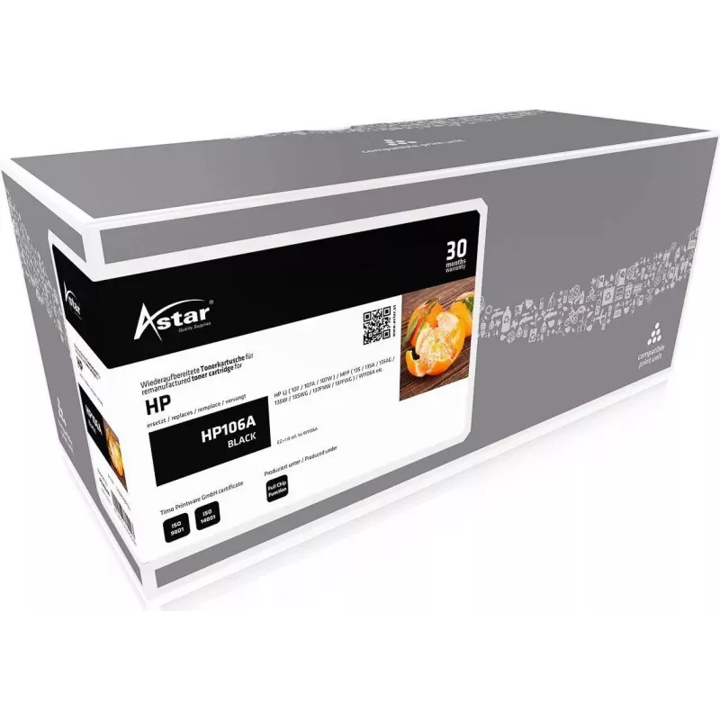 ASTAR AS20244 HP LJ 107A CARTRIDGE BLACK W1106A/HP106A 1000S. ohne Fuellstandsan. (AS20244)