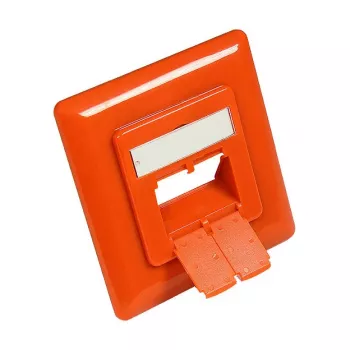 Zentralstück 50x50mm inkl. Abdeckrahmen 80x80mm für Netzwerkdosen, reinorange RAL2004, Good Connections (GC-N0058)